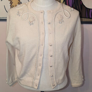 vintage 60s Edith Saltzman cashmere cardigan